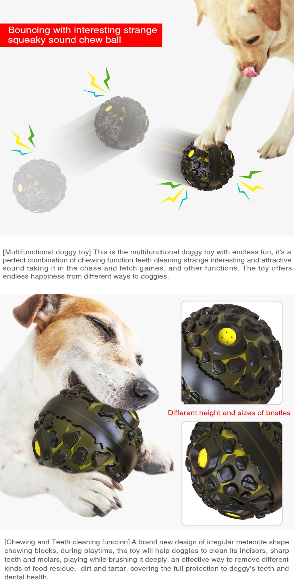 Meteorite Sound Teether Ball Dog Toy for Pets