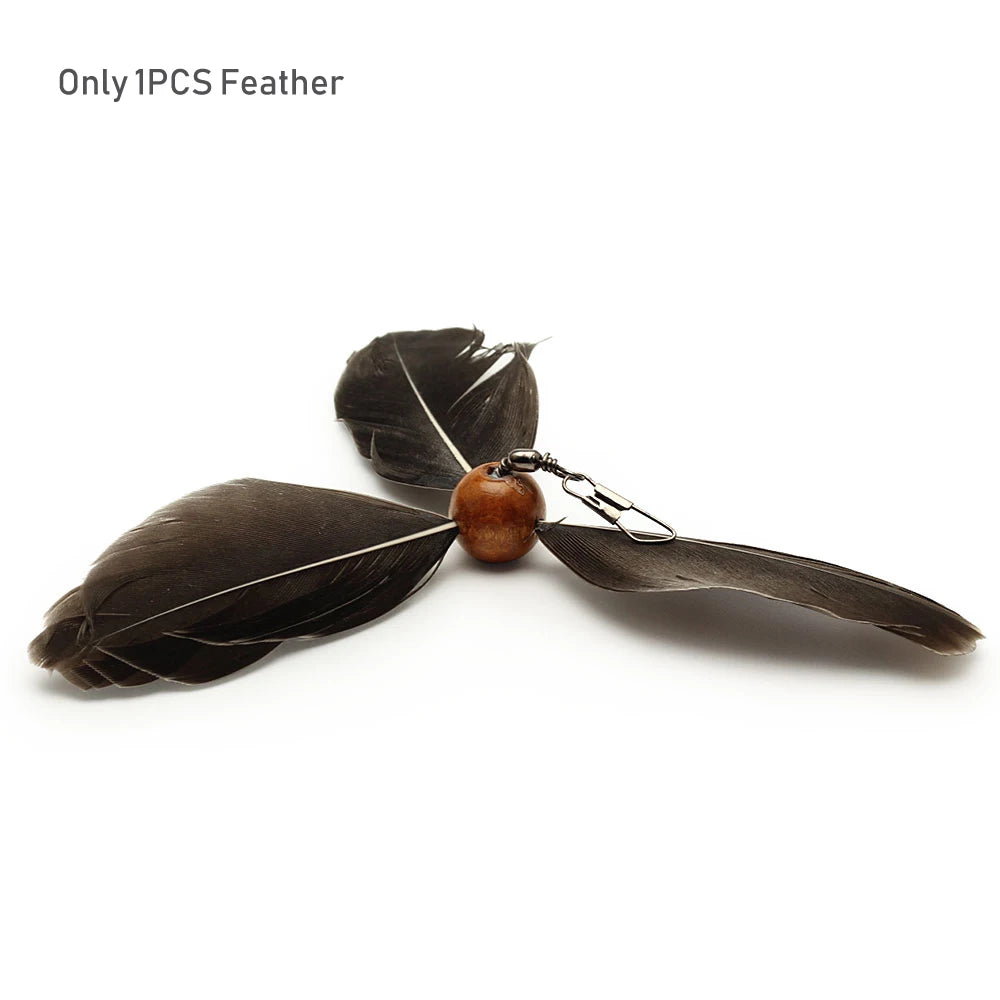 Feather Cat Toy Pet Toy Funny Cat Stick Rotating Feather Cat Teaser