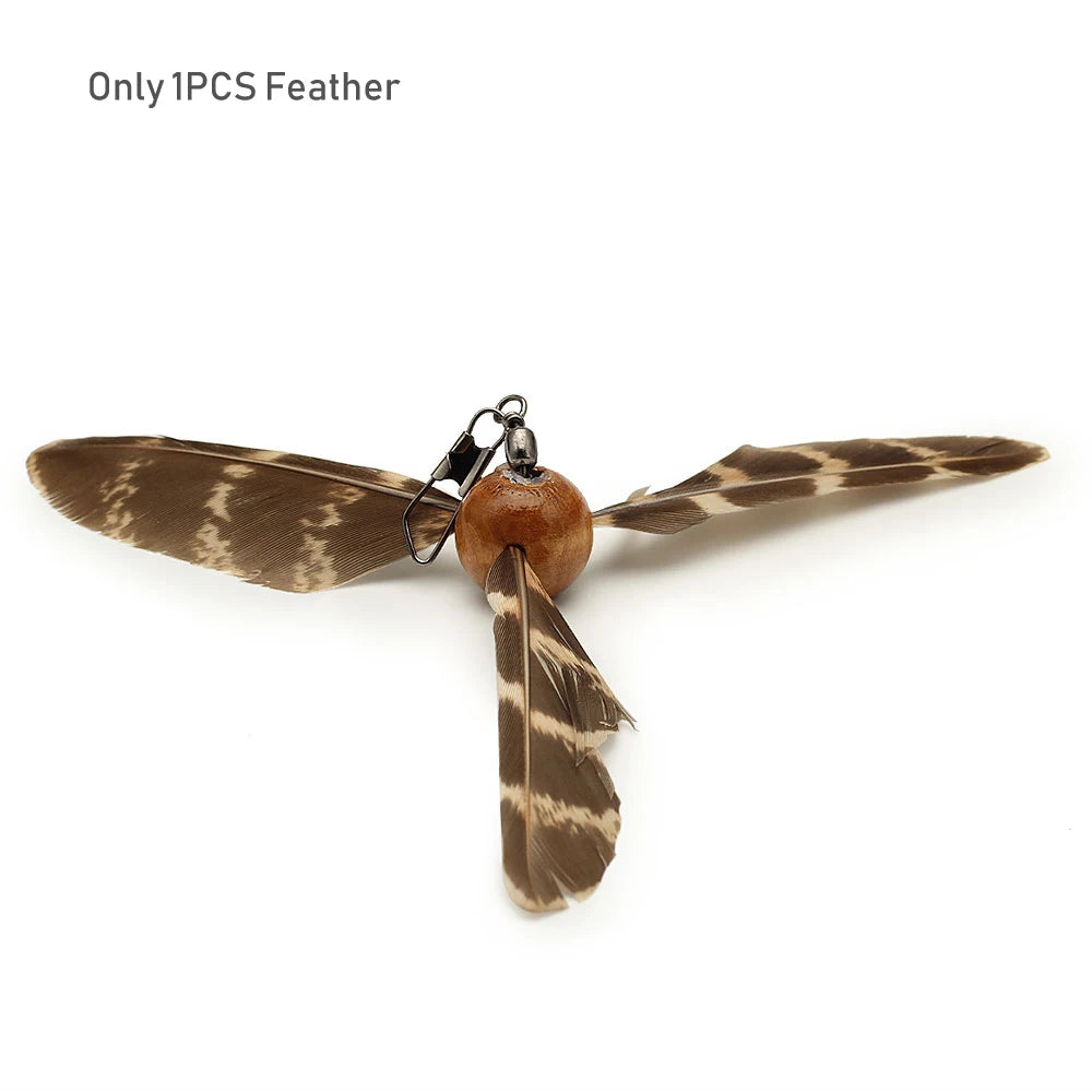 Feather Cat Toy Pet Toy Funny Cat Stick Rotating Feather Cat Teaser