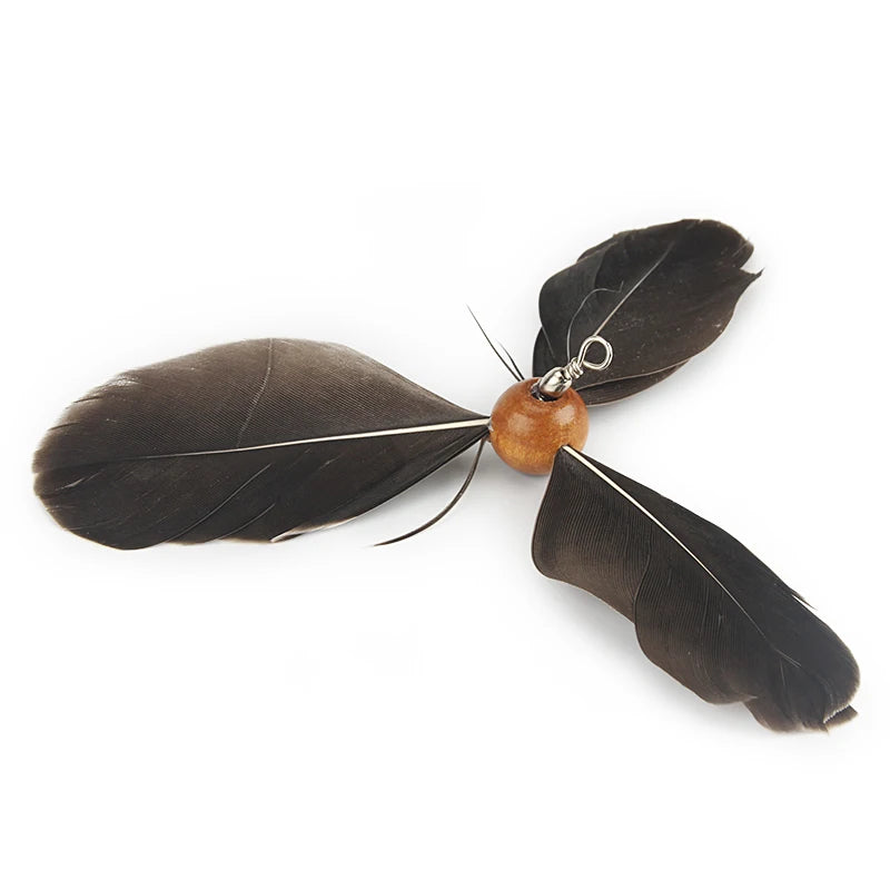 Feather Cat Toy Pet Toy Funny Cat Stick Rotating Feather Cat Teaser